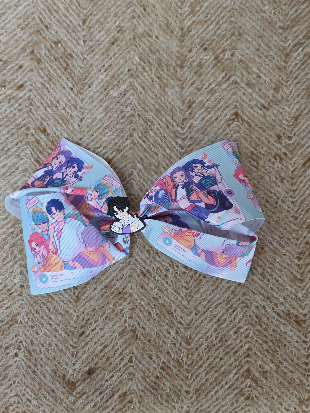 Kpop Demon Hunter Cute Pastel Hair Bow for Kids - Light Blue